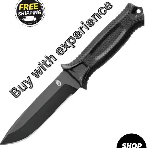 Gerber Gear StrongArm - Fixed Blade, Full Tang Knife - Black, Plain Edge